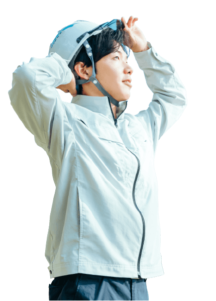 ヘルメット男性