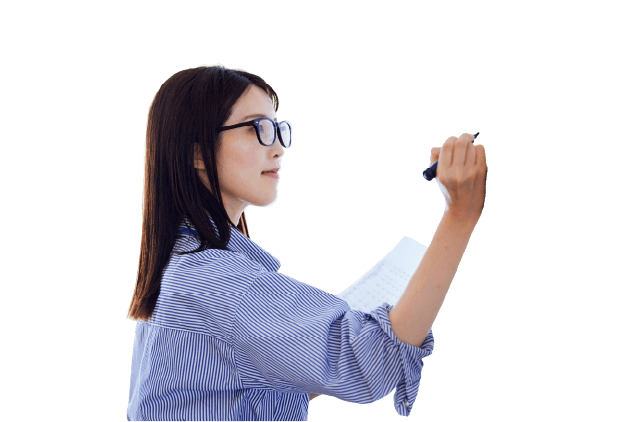 イラストを書く女性